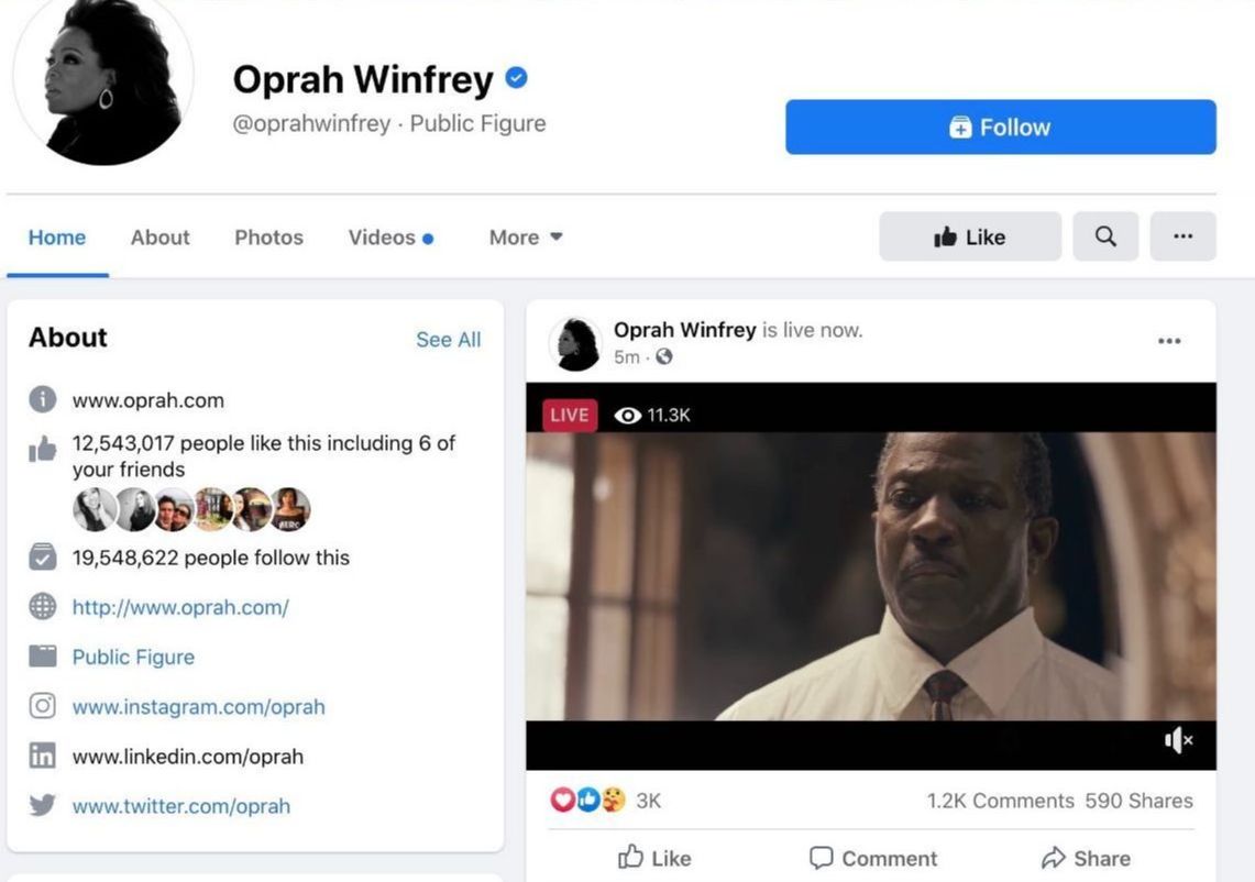 oprah facebook Otis Dream